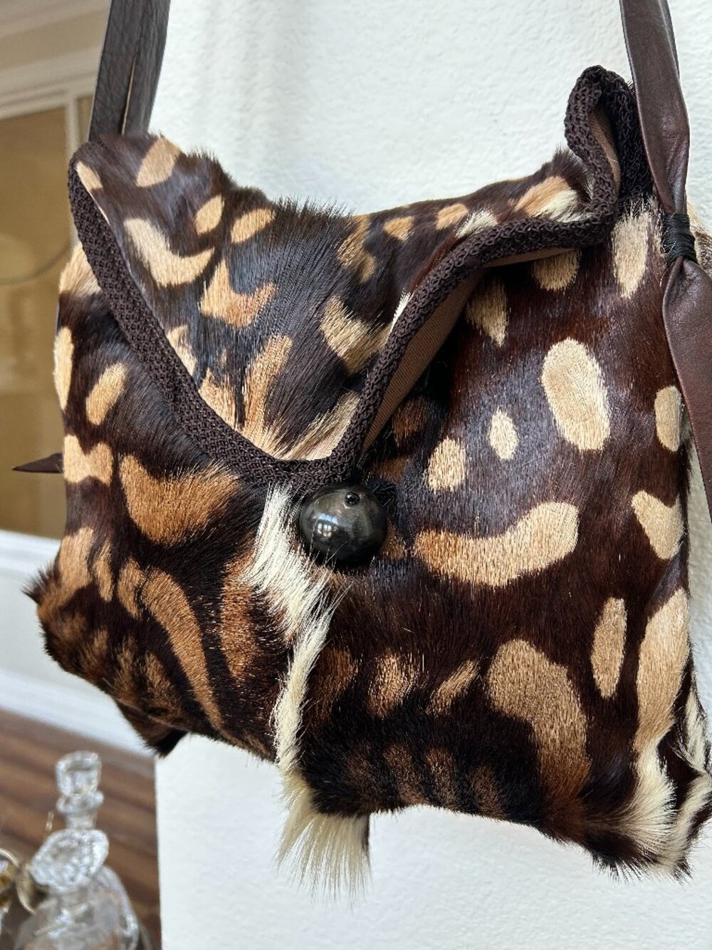 Rafael Sanchez Vintage Tiger Print Hair-0n-hide Shoulder Bag - Picture 2 of 11